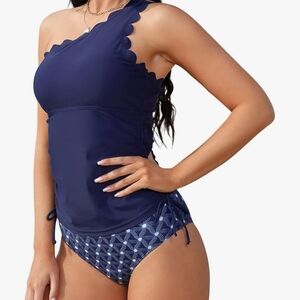 Navy Blue Halter Swimsuit